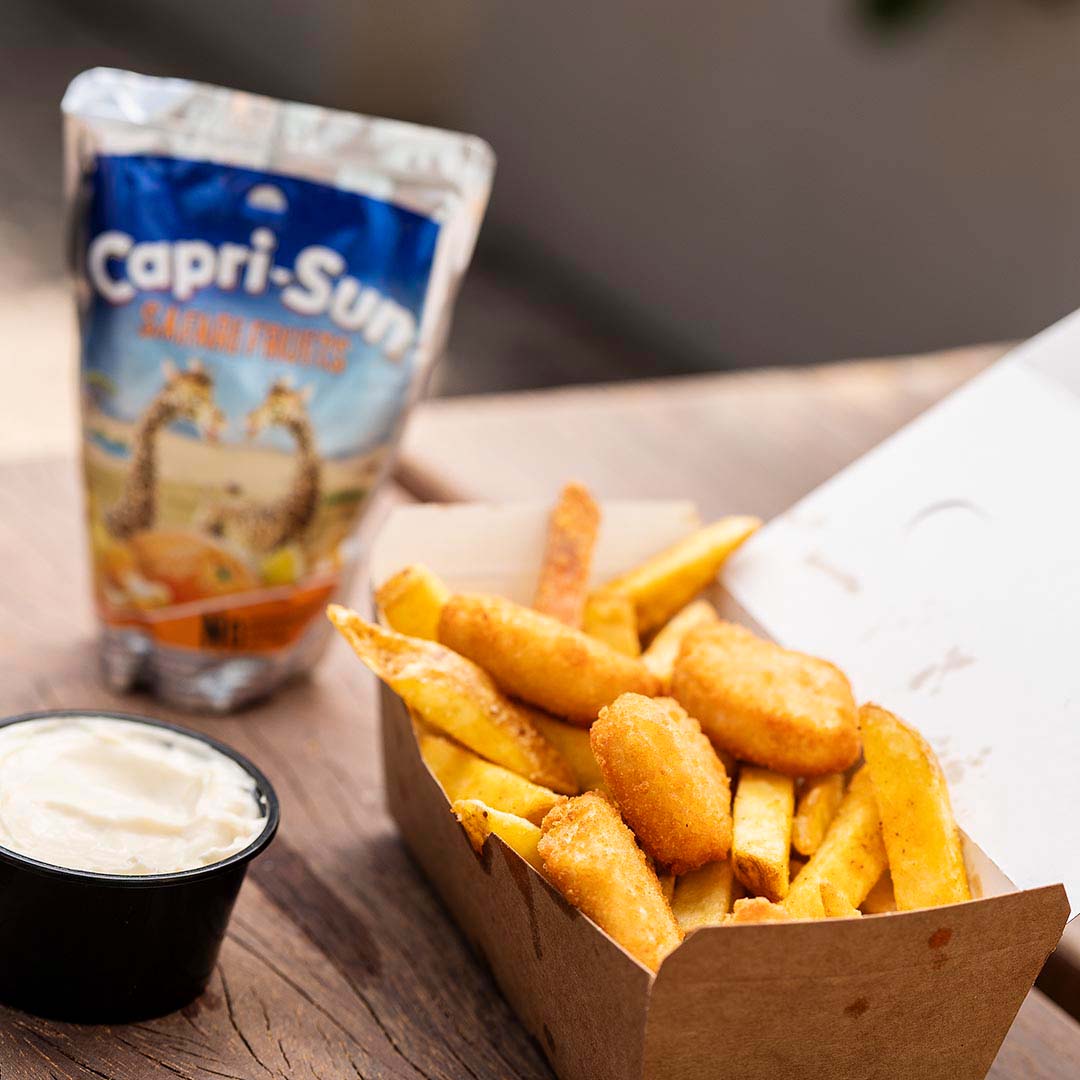Sprøde pommes frites fra Flæsk & Fries i SlotsArkaderne